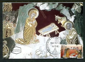 Maxi tarjeta de Navidad Israel 1995 etiqueta vendida Nazaret x44153 - Imagen 1 de 1