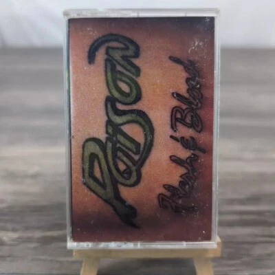 Poison Flesh And Blood Album 1990 Cassette Tape Glam Heavy Metal Rock Tested - Image 1 of 4