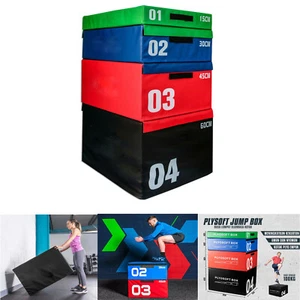 Plyometric Jumping Boxes Set Soft Foam Stackable Exercise Fitness Gym Plyo Boxes - Picture 1 of 32