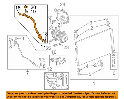 Condensador GM OEM 15-19 Sierra 2500 HD, líneas de compresor - manguera de CA trasera 22967987 Foto 1 de 2