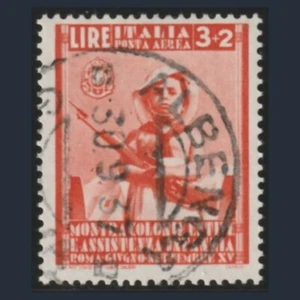 1937 Italia Regno Colonie Estive Infanzia Posta Aerea L. 3 + 2 n. A 104 Usato - Foto 1 di 3