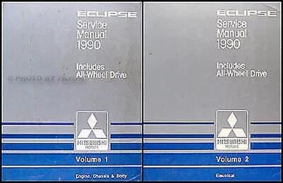 1990 Mitsubishi Eclissi Negozio Manuale 2 Volume Set GS GSX Riparazione Servizio - Immagine 1 di 3