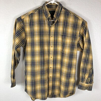 Camisa Scandia Woods Para Hombres Cuello Amarillo Mostaza y Azul Cuadros Fácil Cuidado Talla Med Foto 1 de 4