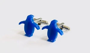 Pinguin Manschettenknöpfe Herren Neuheit Hemd Manschettenknöpfe IN Blau - Bild 1 von 3