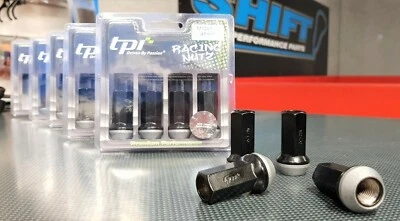 tpi 45mm Black Steel Racing Nuts - Suits Nissan, Subaru, Suzuki - Imagem 1 de 4