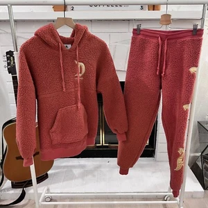 Disneyland Resort Sherpa Fleece Gold Schriftzug Logo Hoodie & Jogginghose Set - Rose G - Bild 1 von 9