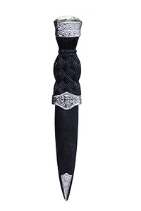 JUEGO DE PELTRE FICTICIO ESCOCÉS SEGURIDAD SGIAN DUBH CON DIFERENTES PIEDRAS - Imagen 1 de 3