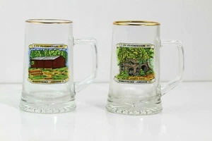 JUEGO COLECCIONABLE DE TAZAS DE PIEDRA DE CERVEZA CON BORDE DORADO VOLKSWANDERUNG 1993 Y 1994 - Imagen 1 de 5