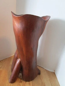 Vintage Handcrafted Driftwood Carved Stump Hollow-out Sculpture 24.75"T 1970's - Bild 1 von 16