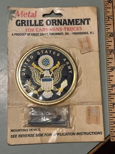 1970s NOS US Army License plate topper grille ornament Crest Craft  plaque ename - Picture 1 of 3