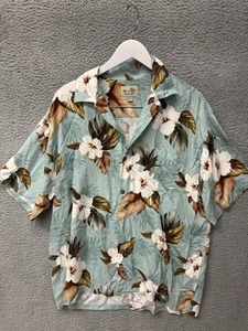 Paradise Bay Blue Tropical Button Up Men's Size XL POE - Picture 1 of 8