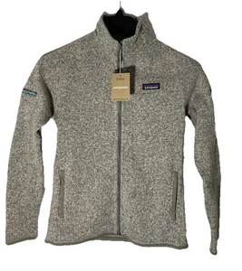 PATAGONIA Womens S Full Zip Better Sweater-Birch Gray-Arm Logo-New With Tags - Picture 1 of 8