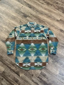 VTG Woolrich Men's Large Aztec Shirt Chamois Flannel Southwest RanchWear USA - Picture 1 of 8