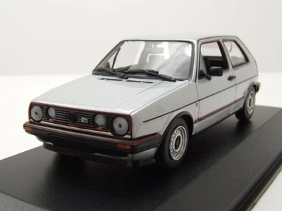 VW Golf 2 Gti 16V 2-Türer 1985 Argento Modellino Auto 1:43 Maxichamps - Immagine 1 di 4