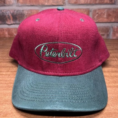 Sombrero Vintage Tonkin Peterbilt Snapback Borgoña Verde Camión Hecho en EE. UU. Foto 1 de 4