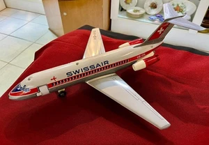 plane DC-9 swisser nomura vintage 70s tin toys made in japan HB-IFA - Picture 1 of 16