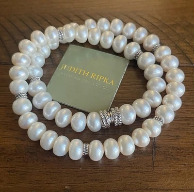 Judith Ripka 925 Silver White Pearl Magnetic Necklace - Image 1 of 4