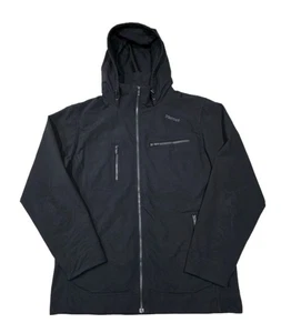 Marmot Soft Shell Hooded Hiking Jacket Mens Size L Large Black Full Zip - Picture 1 of 17