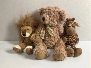 Russ Teddy Trio - Trevor Teddy Bear, Giraffe, and Lion Hand Puppet - Picture 1 of 14