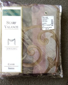 CROSCILL Classics Sheer SCARF VALANCE AMETHYST 54" x 216" NEW - Picture 1 of 6