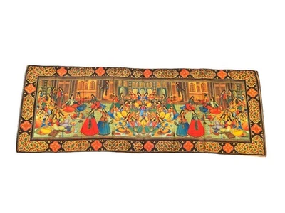 Persa Iraní Irán Miniatura Bazm Daf Fiesta Arte Tradicional Impresión Chal Bufanda Foto 1 de 4