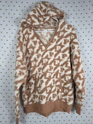 Suéter pulôver Victorias Secret rosa gola V lã difuso com capuz PEQUENO - Imagem 1 de 4