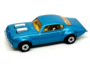 Matchbox Lesney Superfast 4 Pontiac Firebird blau, seltene blassbernsteinfarbene Fenster neuwertig! - Bild 1 von 3