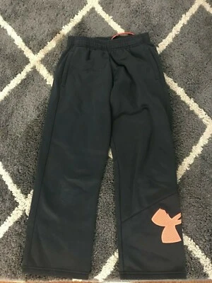 Pantalones deportivos Under Armour gris y naranja talla S/M para jóvenes Foto 1 de 3