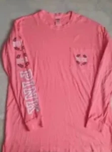 Victoria's Secret Pink Womens Tshirt Long Sleeve Size M - Picture 1 of 3