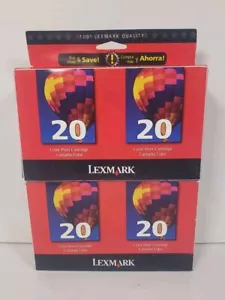 (2) Lexmark 20 Genuine Tri-Color Twin-Pack Printer Ink Cartridges 15M1375 NEW - Picture 1 of 6