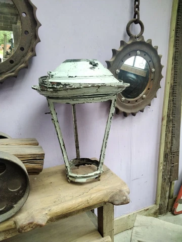 Large Antique Copper Lantern For Restoration.  Vintage Street Light Cover