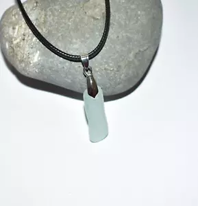 Genuine Sea Glass Necklace Seafoam Beach Glass Necklace Natural Women Jewelry - Picture 1 of 5