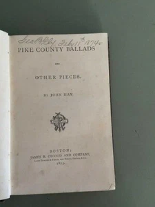 1873 Pike County Ballads John Hay Civil War poems - Picture 1 of 2