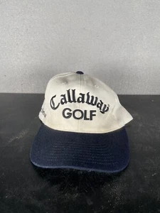 Vintage Callaway Golf White Navy OSFA unisex Adjustable Embroidered Hat Cap - Picture 1 of 7