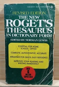 The New Roget's Thesaurus in Dictionary Form Edited by Norman Lewis (1981, Paper - Imagen 1 de 18