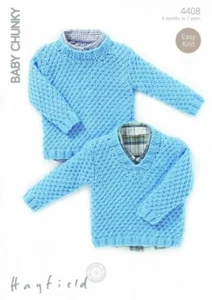 HAYFIELD 4408 BABY CHUNKY SWEATER Knitting Pattern - Picture 1 of 1