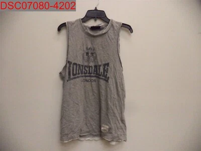 Pre-Owned - Stain, Lonsdale London Men's Grey Logo Tank, Size S - Image 1 of 4