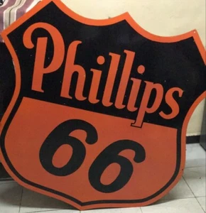 Phillips 66 Rare Porcelain Heavy Metal 48 inches Double Side BO - Picture 1 of 6