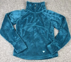OBERMEYER Furry Fleece 1/4 Zip Girl’s M Teal Blue Snow Ski Soft Warmth - Picture 1 of 8