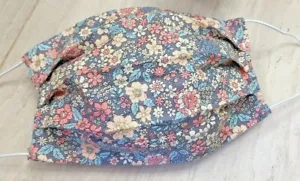 Premium Handarbeit Baumwolle Gesichtsmaske Filterpaket Waschbar Wiederverwendbar - Rosa Blumen - Bild 1 von 5