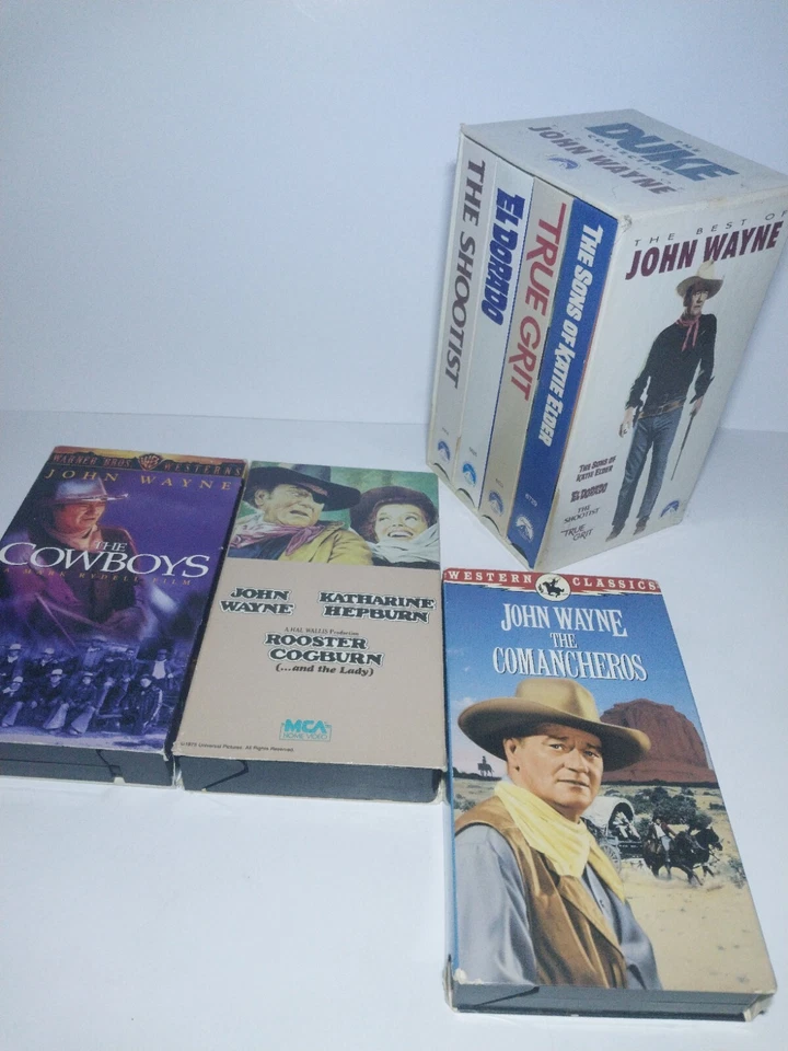 Лот из 7 видеокассет с Джоном Уэйном True Grit, El Dorado, The Shootist, The Cowboys - Изображение 1 из 4