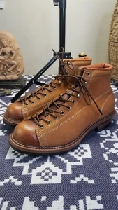 Herren Braun Handgefertigt Wildleder Leder Spitze Zu Zehe Dachdecker Affe Stiefel US 9 EU 43 - Bild 1 von 24