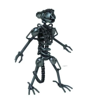 Metal Art Sculpture Scrap Recycled Alien Figure - Image 1 of 4