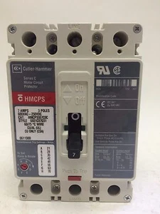 CUTLER-HAMMER HMCPS007C0C 3P 7A 600V CIRCUIT BREAKER SAME AS AB 140M-I8P-B07S-PD - Picture 1 of 6