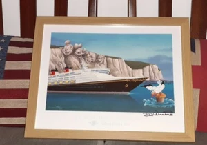 DISNEY *Signed* Lithograph Ltd Ed Frame CoA Don Williams Scuttle Mickey Donald - Picture 1 of 8