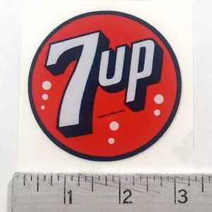 Vintage 7up 7-UP soda pop Red/Black sticker decal 3" diameter