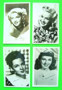 Lot/4 1940's HOLLYWOOD STARLET RPPC's Betty Grable LANA TURNER Grayson GODDARD - Picture 1 of 8