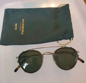 Near Mint OLIVER PEOPLES MP-2 OV1104 5039 46-24-148 Italy w/sunglasses Clip-On - Picture 1 of 11