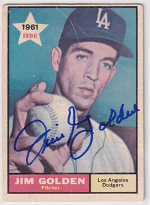 Jim Golden 1961 Topps Los Angeles Dodgers SIGNED CARD AUTOGRAPHED - Picture 1 of 1