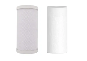 4.5" x 10" Big Blue Water Filters Sediment + Carbon Block Whole House Cartridges - Picture 1 of 3